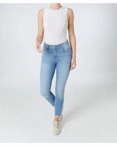 Jeans mit ausgefranstem Saum, Janina, Slim-fit, jeansblau hell