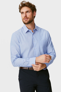 C&A Businesshemd-Regular Fit-Kent-bügelleicht, Blau, Größe: 2XL