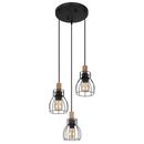 Bild 1 von GLOBO Retrofit Pendelleuchte Mina II Schwarz /Naturfarbig 35,5x35,5cm H120cm