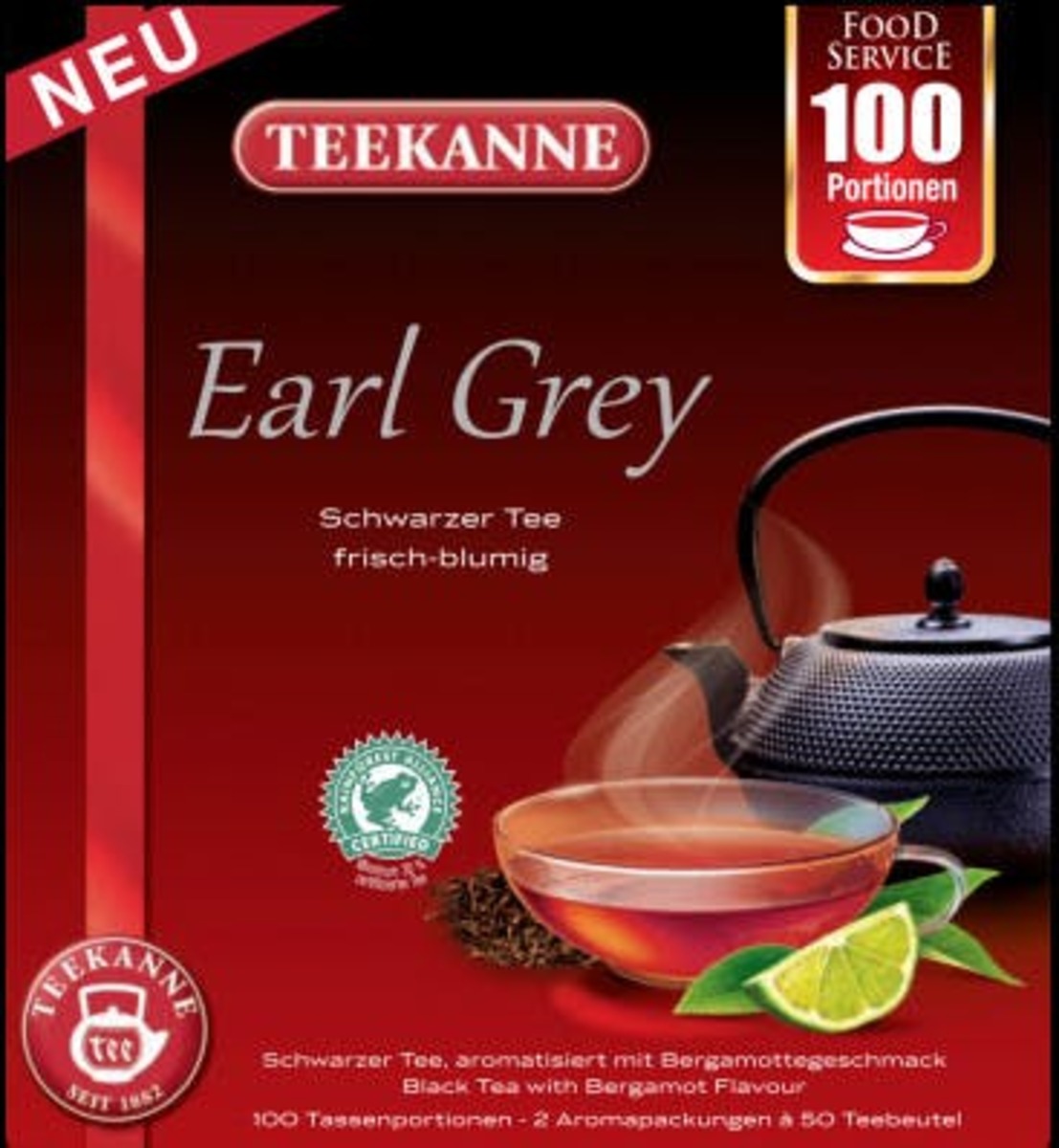 Bild 1 von Teekanne Schwarztee Earl Grey Food Service 100 Teebeutel (175g)