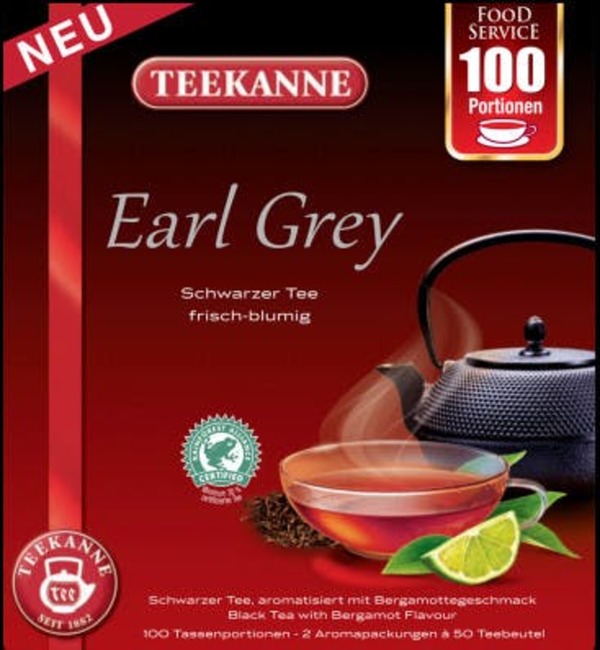 Bild 1 von Teekanne Schwarztee Earl Grey Food Service 100 Teebeutel (175g)