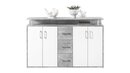 Bild 1 von Highboard Betonoptik - weiß - 4-türig - 139 cm - DRIFT