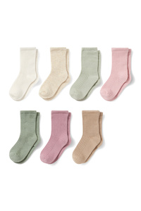 C&A Multipack 7er-Baby-Socken, Grün, Größe: 15-17