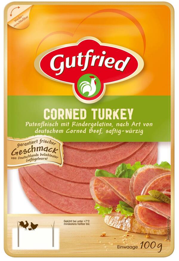 Bild 1 von GUTFRIED Corned Turkey, 100-g-Packg.