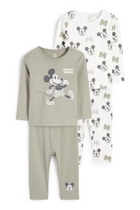 C&A Multipack 2er-Micky Maus-Baby-Pyjama-4 teilig, Grün, Größe: 62