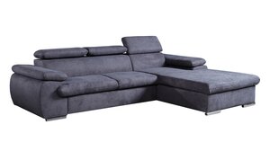 Ecksofa mit Schlaffunktion grau 284 x 196 cm - COAL