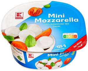 K-CLASSIC Mini-Mozzarella 45 % Fett i. Tr., 245-g-Packg.