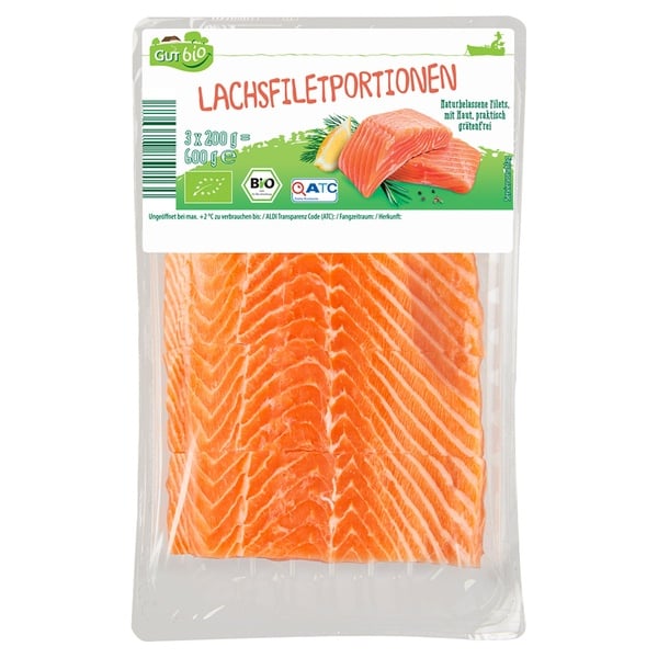 Bild 1 von GUT BIO Bio-Lachsfiletportionen 600 g