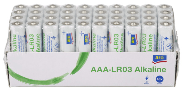 Bild 1 von aro Micro AAA-LR03 Alkaline Batterien, 40 Stück