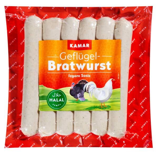 Bild 1 von KAMAR Geflügelbratwurst, 6 St. = 500-g-Packg.