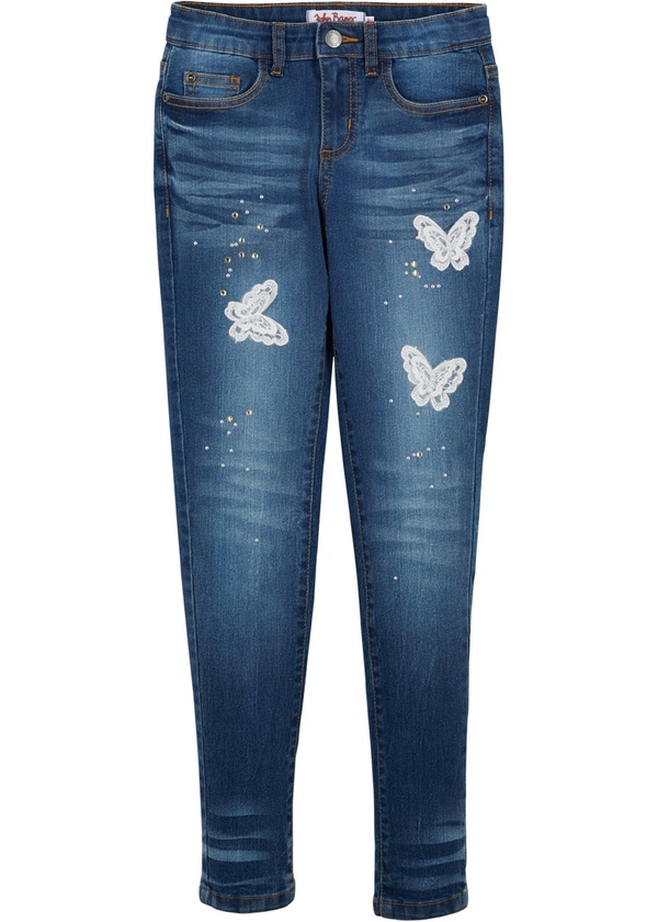 Bild 1 von Mädchen Jeans mit Schmetterlings-Applikation, 164, Blau