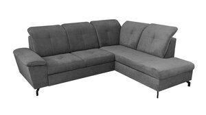 Ecksofa mit Schlaffunktion grau 262 x 214 cm - DREAM