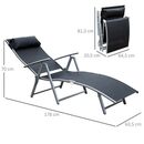 Bild 4 von Outsunny Sonnenliege Strandliege Gartenliege Relaxliege klappbar mit Kissen Strand Metall + Stoff Sc