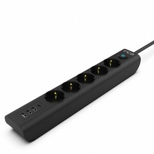 Steckdosenleiste IPW-44TU 5 fach, 3xUSB-A+1xUSB-C, Überspannungsschutz 1,5m schwarz