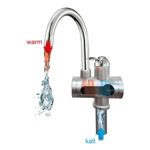 Mauk 2in1 Armatur-Durchlauferhitzer/ Wasserhahn Silber