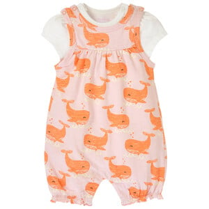 Newborn Spieler und Body im Set ROSA / ORANGE / WEISS