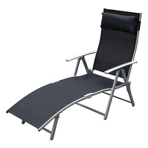 Outsunny Sonnenliege Strandliege Gartenliege Relaxliege klappbar mit Kissen Strand Metall + Stoff Sc