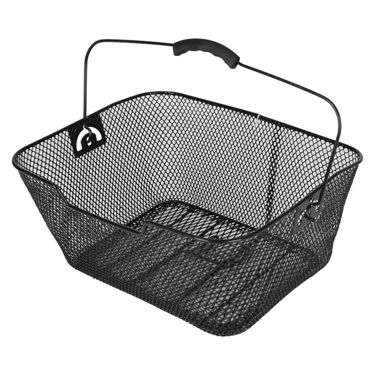 Bild 1 von Fahrrad-Gepäckträgerkorb Abnehmbarer Metall-Gitterkorb mit praktischem Tragebügel zum einfachen Aufstecken auf den Fahrrad-Gepäckträger.