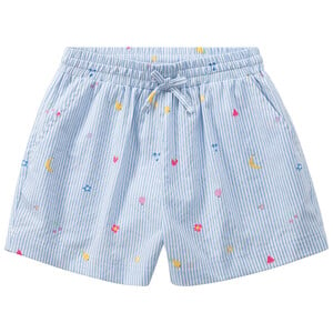 Mädchen Shorts mit Längsstreifen WEISS / HELLBLAU