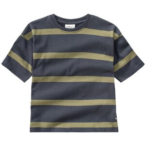 Jungen T-Shirt im Ringel-Look DUNKELGRAU / OLIV