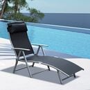 Bild 3 von Outsunny Sonnenliege Strandliege Gartenliege Relaxliege klappbar mit Kissen Strand Metall + Stoff Sc