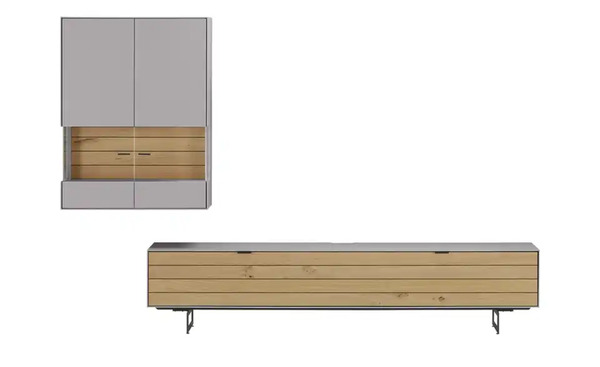 Bild 2 von Jette Home Wohnkombination  Como ¦ grau ¦ Maße (cm): B: 287 H: 200 T: 46 Wohnwände - Möbel Kraft