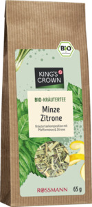 KING'S CROWN Bio Kräutertee Minze Zitrone, 65 g
