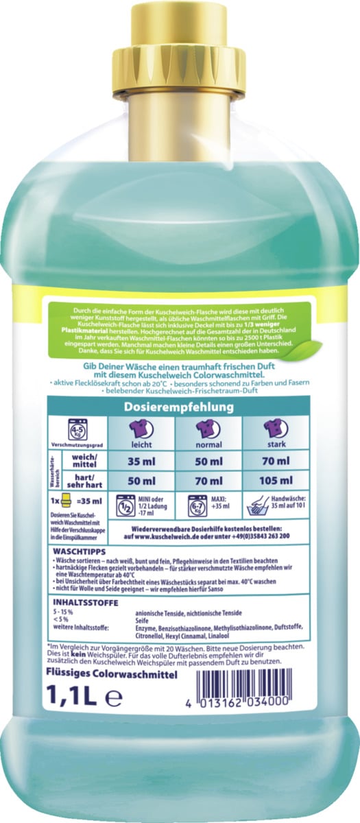 Bild 2 von Kuschelweich Colorwaschmittel Flüssig Frischetraum 22 WL