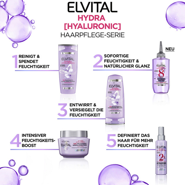 Bild 3 von L’Oréal Paris Elvital Hydra Feuchtigkeitsauffüllendes Shampoo, 1.000 ml