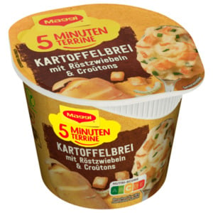 Maggi  5 Minuten Terrine  Kartoffelbrei  mit Röstzwiebeln & Croutons