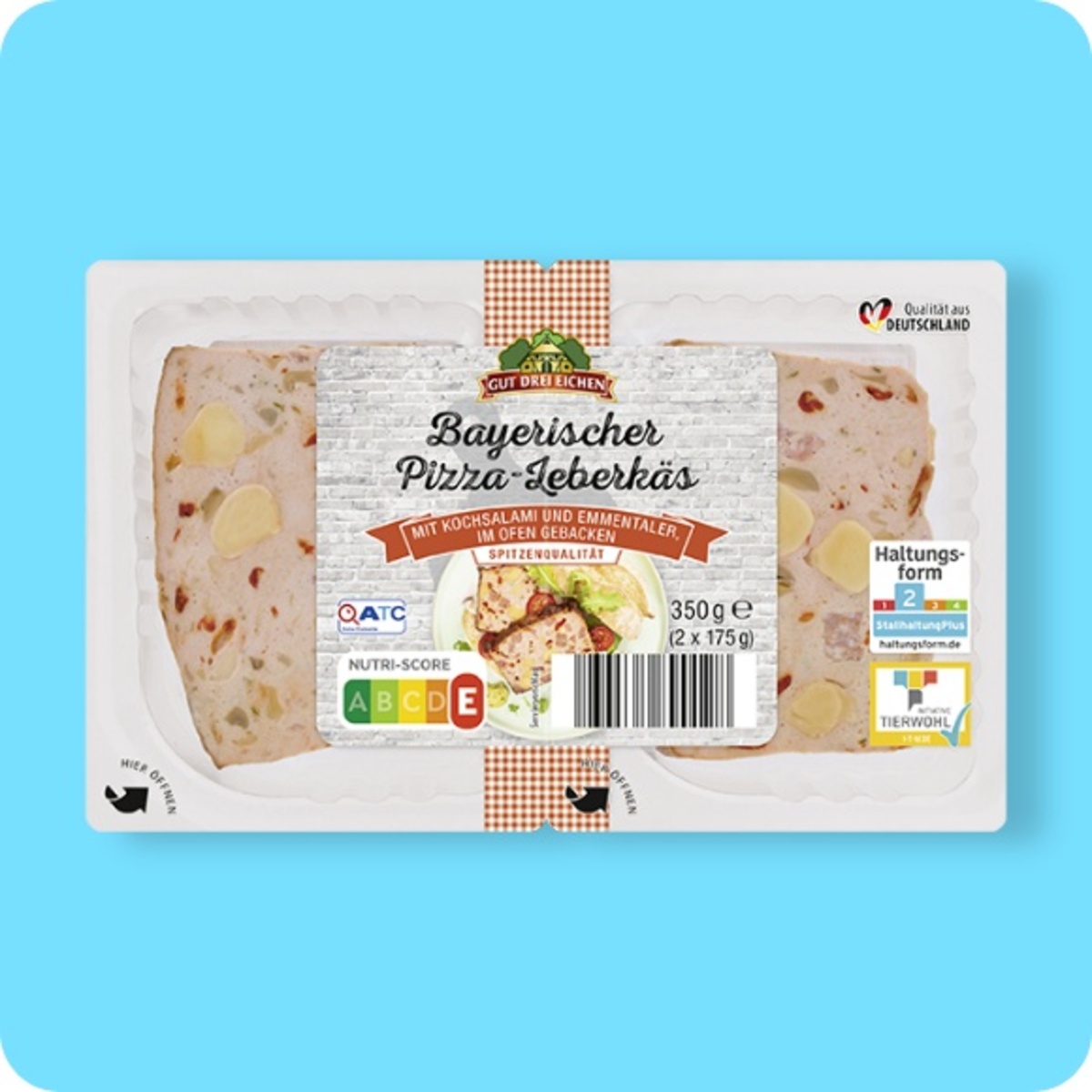 Bild 1 von GUT DREI EICHEN / GÜLDENHOF Bayerischer Leberkäs, Pizza-Leberkäs mit Kochsalami und Emmentaler