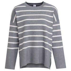 Damen Strickpullover gestreift GRAU