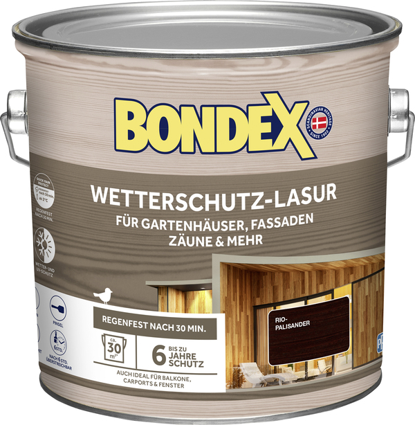 Bild 1 von Bondex Wetterschutzlasur 2,5 Lrio palisander