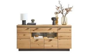 Wohn-Concept - Sideboard Monza, Wildeiche massiv, inkl. LED-Beleuchtung