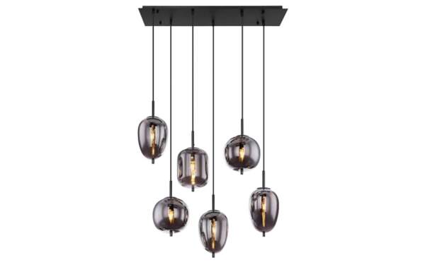 Bild 2 von Pendelleuchte Blacky, schwarz, 6-flammig, 80 cm