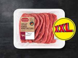 Metzgerfrisch Rinder-Minutensteaks XXL,  640 g