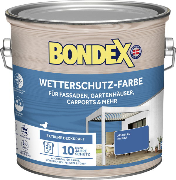 Bild 1 von Bondex Wetterschutzfarbe 2,5 L azurblau