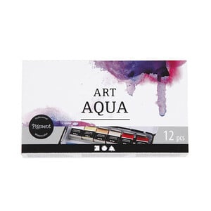 Aquarellfarben Set 12 Stück mit Halbnapf, lichtbeständig