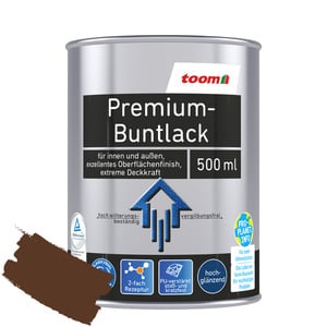 toom Premium-Buntlack nussbraun glänzend 500 ml