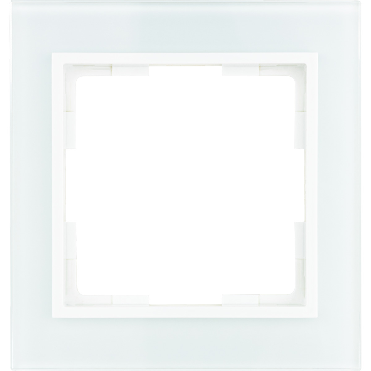Bild 1 von Abdeckrahmen 'Designline' 1-fach weiß Echtglas