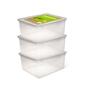 Keeeper Boxen-Set mit Deckel transparent 3 x 18 l