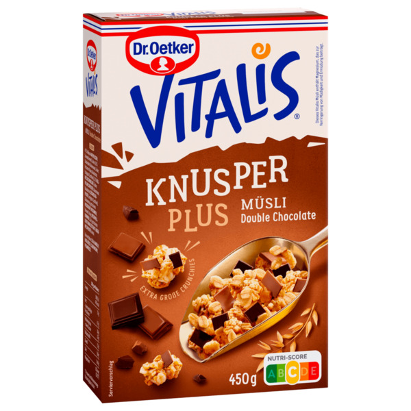 Bild 1 von Dr. Oetker Vitalis Knuspermüsli Plus Double Chocolate 450g