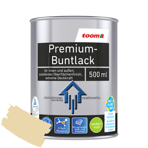 Bild 1 von toom Premium-Buntlack elfenbeinfarben seidenmatt 500 ml