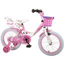 Bild 1 von TPFSports Rose Kinderfahrrad - Mädchen - 16 Zoll - Rücktritt + Handbremse - Pink/Weiß