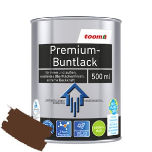 toom Premium-Buntlack nussbraun seidenmatt 500 ml