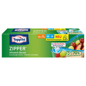 Toppits Allzweckbeutel 1L Zipper 12er