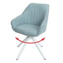 Bild 1 von Esszimmerstuhl MCW-K27, Küchenstuhl Stuhl mit Armlehne, drehbar Stoff/Textil ~ mint-grün