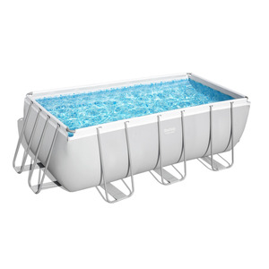 Bestway Aufstellpool 'Power Steel™' grau/weiß 412 x 201 x 122 cm, Komplett-Set