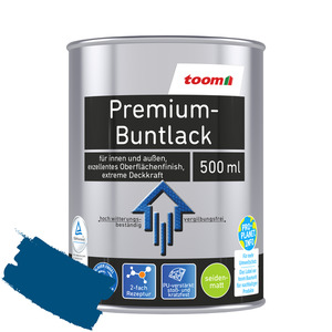 toom Premium-Buntlack enzianblau seidenmatt 500 ml