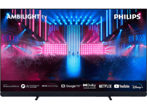 PHILIPS 77OLED 909/12 4K LED Ambilight TV (Flat, 77 Zoll / 194 cm, OLED 4K, SMART TV, Ambilight), Anthrazit